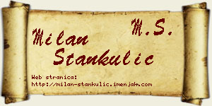 Milan Stankulić vizit kartica